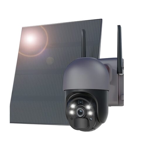 Kameros su Saulės Baterijomis XEGA, 2K, 360°, IP66, SIM card, 20000 mAh, Juoda